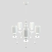 Lampadario Contemporaneo Eva In Plastica Bianco Alluminio 5 Luci