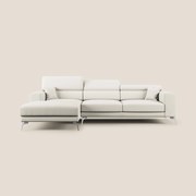 Blade Divano moderno angolare con poggiatesta reclinabili in Ecopelle T04 bianco