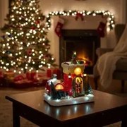 Villaggio stivale di Babbo Natale con led