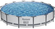 56595-5 Set piscina fuori terra Steel Pro max rotonda 427x84 cm di colore grigio - Bestway