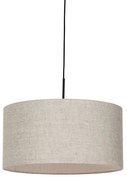 Lampada a sospensione nera paralume beige 50 cm - COMBI 1