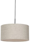 Lampada a sospensione rustica nera con paralume beige 50 cm - Combi 1