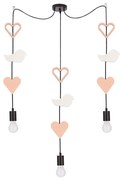 Lampadario a sospensione per bambini TRIO 3xE27/20W/230V rosa/bianco