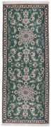 Nain Tappeto 80x200 Verde (Iran) Annodato A Mano