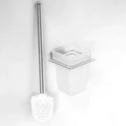 Scopino WC Universale Con Setole In Silicone E Manico In Acciaio Cromato - Foto 13