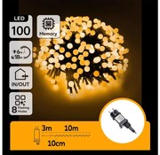 Aigostar - Catena luminosa LED decorativa per esterni 100xLED/3,6W/230V/8 funzioni 10m IP44 Bianco caldo