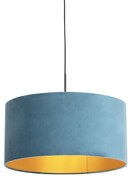 Lampada sospensione velluto blu 50 cm - COMBI