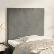 Testiere 2 pz grigio chiaro 100x5x78/88 cm in velluto