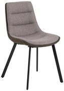 IDA Taupe Grigio/Marrone Antracite (tessuto Basel 34/Preston 96) - MODERNA SEDIA IMBOTTITA SOGGIORNO/SALA DA PRANZO LOFT