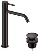 Rubinetto per lavabo getto laminare cristallino Loop grigio spazzolato lucido SANYCCES