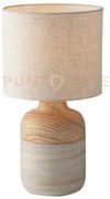 Lumetto woody avorio 1 luce attacco e27 22x41cm in ceramica decorat...