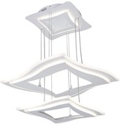 Lampadario LED neoclassico Priscilla bianco, luce con 3 temperature di colore 3700 lumen, NOVECENTO