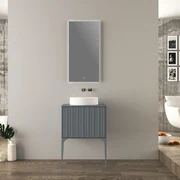 Mobile da bagno sotto lavabo BADEN HAUS DOMINO blu avio opaco L 60 x H 43 x P 46 cm 1 cassetto, lavabo non incluso