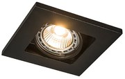 Set di 10 faretti incassati quadrati neri - Qure