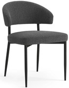 IRIS Antracite [Grigio Scuro] (tessuto Monza 130) - MODERNA SEDIA IMBOTTITA BOUCLÉ PER SALONE/SALA DA PRANZO LOFT