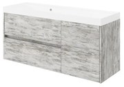 Mobile sottolavabo e lavabo Portofino grigio antico in mdf L 120 x H 51 x P 40 cm 1 vasca, 1 anta 2 cassetti