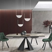 Tavolo da cucina allungabile 200 cm piano grčs porcellanato Grigio OSTUNI