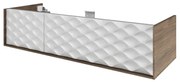 Mobile da bagno sotto lavabo SENSEA Neo Frame noce e bianco laccato lucido L 135 x H 32 x P 48 cm 2 cassetti, lavabo non incluso