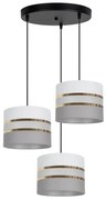 Lampadario su corda CORAL 3xE27/60W/230V bianco/grigio