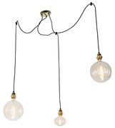 Lampada a sospensione oro 3 luci con LED ambra dimmerabile - Cava Luxe