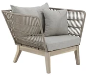 Poltrona da giardino con cuscino grigio e braccioli Soho Heritage da 2 posti, struttura in acacia seduta in poliestere marrone, L 80.5 x H 71.5 x P 86 cm, set da 2 pezzi