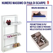 Scarpiera Slim Originale, 6 paia di scarpe, Col. Bianco