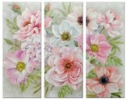 Quadro DKD Home Decor Fiori 60 x 3 x 150 cm Shabby Chic (3 Pezzi)