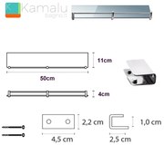 Kamalu - Pensile bagno in vetro 50cm  VITRO-270