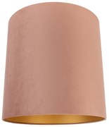 Paralume in velluto rosa 40/40/40 con interno dorato