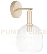 Applique a parete brandy oro 1 luce attacco e14 16x19x30cm e vetro ...