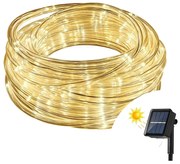 Tubo luminoso con pannello solare 10 metri da esterno 200 Led Bianco Caldo Wisdom