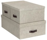 Set di 3 scatole portaoggetti beige Inge - Bigso Box of Sweden