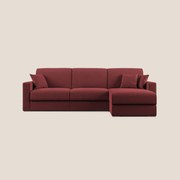 Best Divano letto angolare con penisola in tessuto smacchiabile QuickClean T08 rosso 258 cm Destro (mat. 120x197)