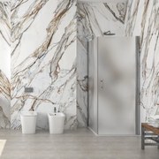 Kamalu - Box doccia 80x70 fisso 80 battente 70 vetro satinato altezza 200h | KS2800FAO