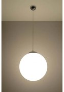 Lampadario a Sospensione in Acciaio e Vetro UGO Ø40 E27 Cromo Colore del corpo Bianco e Cromo