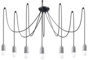 Sollux SL.1162 - Lampadario a sospensione con filo NESO 7xE27/15W/230V ragno calcestruzzo