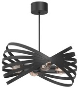 Lampadario a sospensione con supporto rigido SPARKLE 4xE27/15W/230V nero