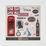 Quadro Londra con cornice con argento Miro Silver, 70x70 cm