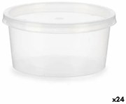 Porta Pranzo Rotondo con Coperchio Trasparente polipropilene 500 ml 12,5 x 6,2 x 12,5 cm (24 Unità)