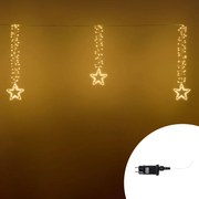 Catena di luci con Stelle pendenti 2 metri da 392 Led Bianco Caldo a luce fissa e intermittente Wisdom