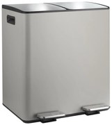 Cestino per la spazzatura grigio tortora in acciaio per raccolta differenziata/con pedale 2x20 l Aliya – Spirella