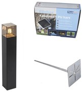 Lampada da esterno da terra nera 50 cm IP44 con effetto vetro fumé - Danimarca