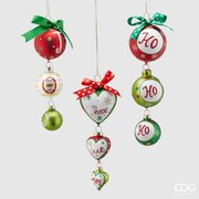 EDG - Enzo De Gasperi decorazioni di Natale pendenti set 3 pezzi h 20 cm