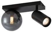 Plafoniera moderna nera a 2 luci inclinabile - Lesly