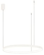 Lampada a sospensione con cerchio orizzontale in metallo Bianco 80 cm NOVA