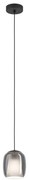 Lampadario Glamour CIAMPINO nero paralume grigio E27 Ø15cm EGLO