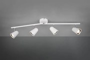 Faretto toulouse barra 4 spots led bianco satinato con bordo cromat...