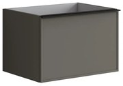 Mobile da bagno sotto lavabo Pixel frame grigio carbone laccato opaco L 60 x H 40 x P 45.5 cm 1 cassetto, lavabo non incluso