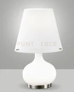 Ade lampada da tavolo vetro bianco h.33cm piccola 2 luci g9 e14