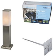 Lampada da esterno in acciaio 45 cm IP44 - Malios con picchetto da terra e pressacavo